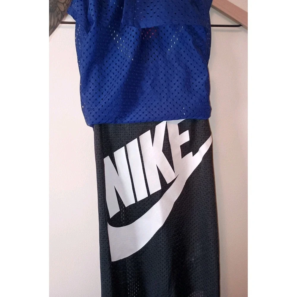 Nike‎ Black And Blue Mesh Double Layer Racer Back Tank 